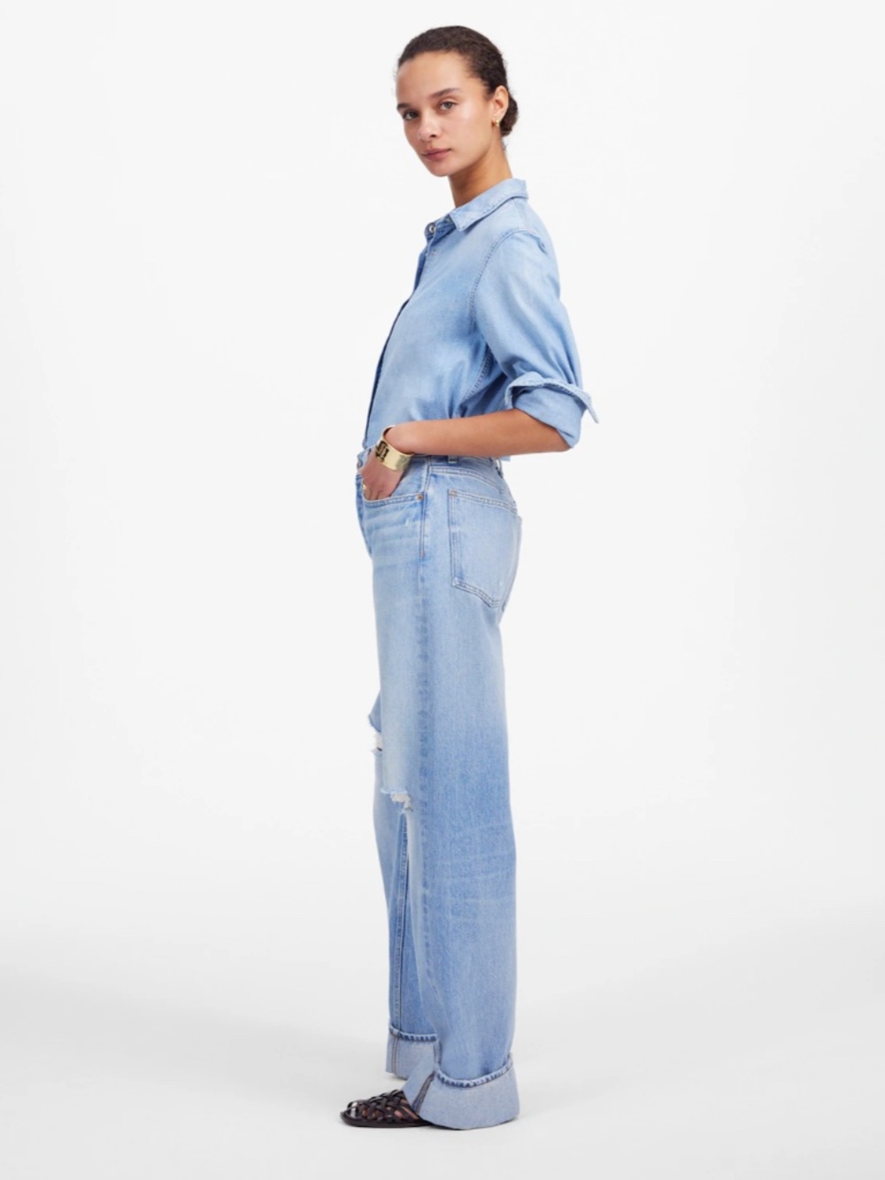 Madewell Low-Slung Baggy Jeans Hallstead Wash Size 26 - Picture 3 of 12